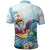 Hawaii Flamingo Polo Shirt Plumeria Tropical Beach