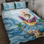 Hawaii Flamingo Quilt Bed Set Plumeria Tropical Beach