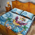 Hawaii Flamingo Quilt Bed Set Plumeria Tropical Beach