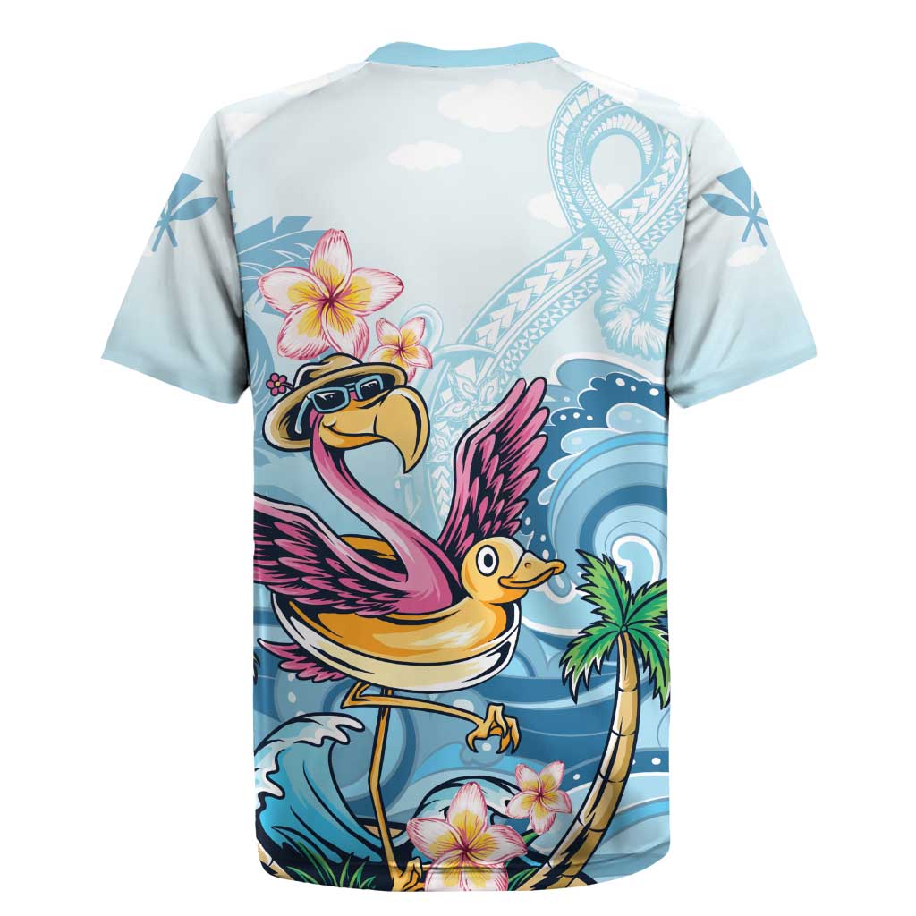 Hawaii Flamingo Rugby Jersey Plumeria Tropical Beach LT01 - Polynesian Pride