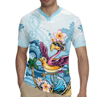 Hawaii Flamingo Rugby Jersey Plumeria Tropical Beach LT01 - Polynesian Pride
