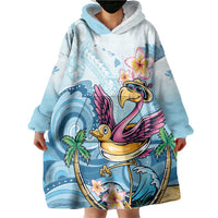 Hawaii Flamingo Wearable Blanket Hoodie Plumeria Tropical Beach LT01 - Polynesian Pride
