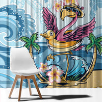 Hawaii Flamingo Window Curtain Plumeria Tropical Beach LT01 - Polynesian Pride