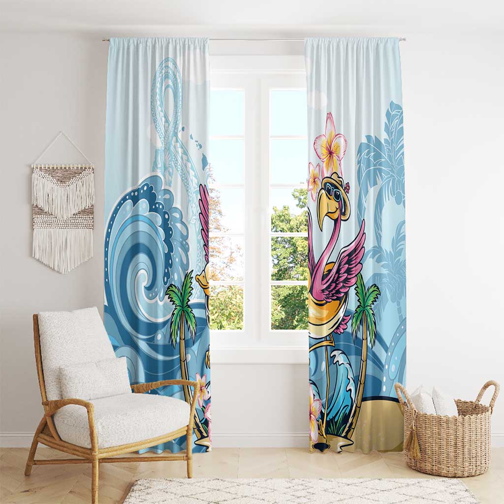 Hawaii Flamingo Window Curtain Plumeria Tropical Beach LT01 - Polynesian Pride