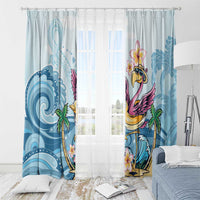 Hawaii Flamingo Window Curtain Plumeria Tropical Beach LT01 - Polynesian Pride