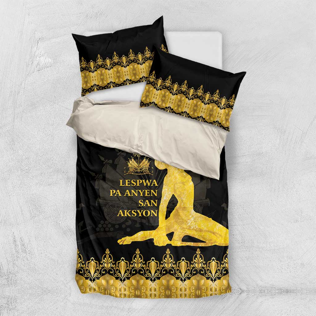 Haiti Neg Marron Gold Bedding Set Lespwa pa anyen san aksyon