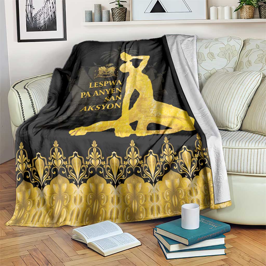 Haiti Neg Marron Gold Blanket Lespwa pa anyen san aksyon LT01 Gold - Polynesian Pride