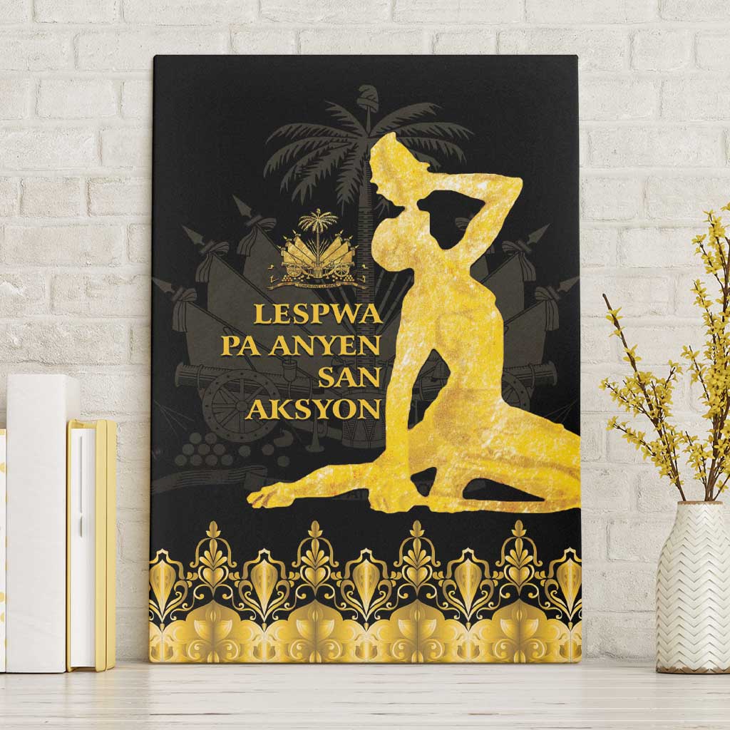 Haiti Neg Marron Gold Canvas Wall Art Lespwa pa anyen san aksyon LT01 Without Frame Gold - Polynesian Pride