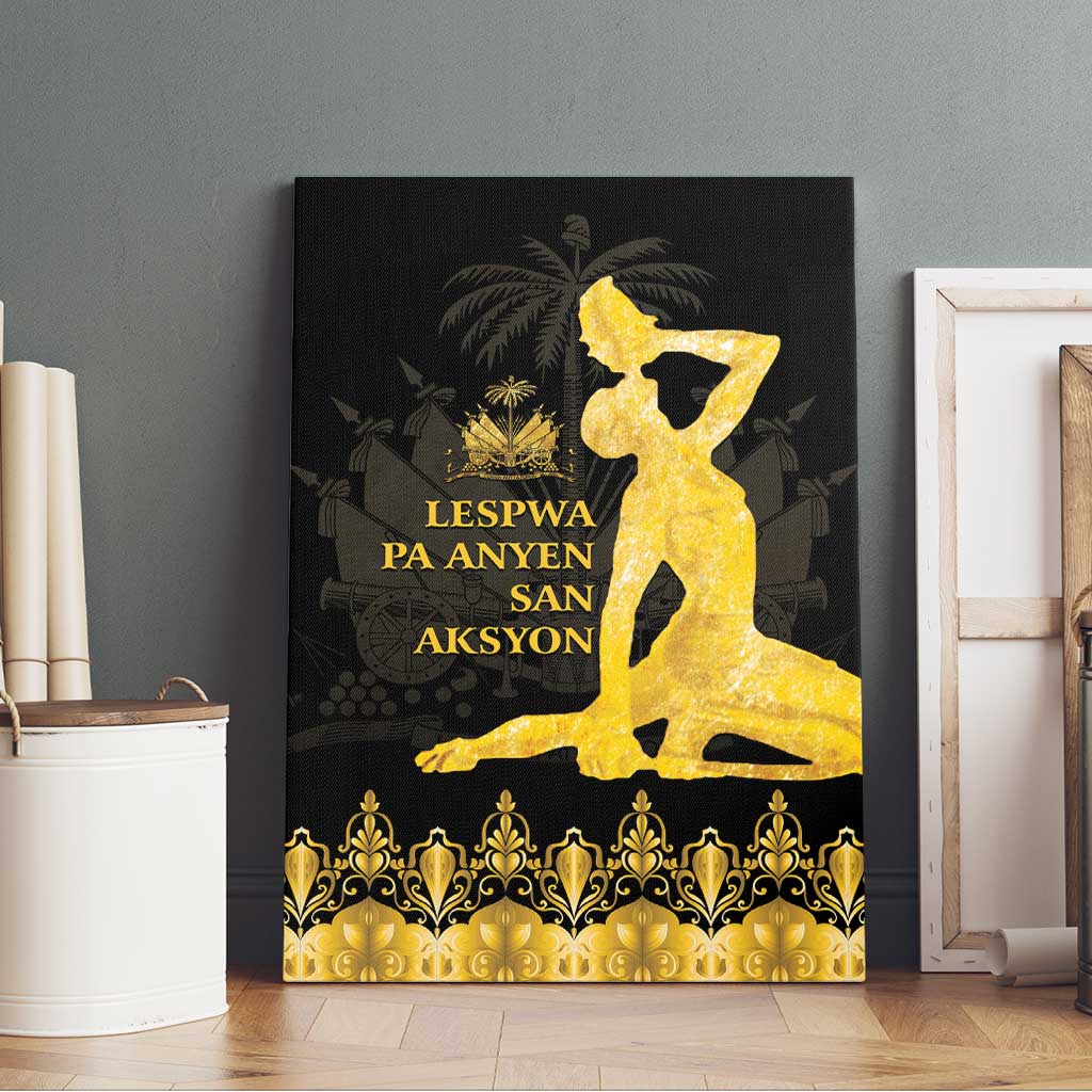 Haiti Neg Marron Gold Canvas Wall Art Lespwa pa anyen san aksyon LT01 - Polynesian Pride