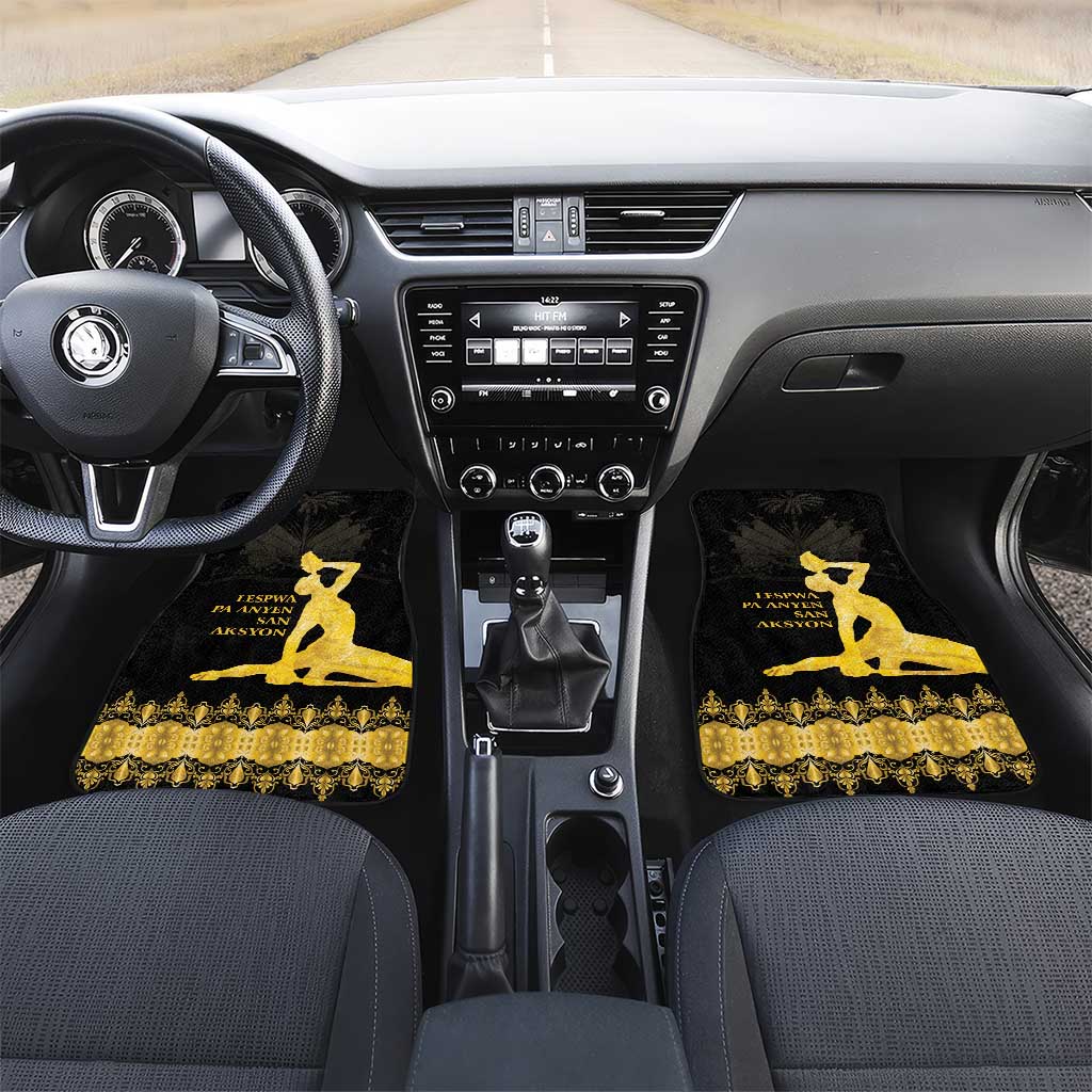 Haiti Neg Marron Gold Car Mats Lespwa pa anyen san aksyon LT01 Set 2pcs - Front Gold - Polynesian Pride