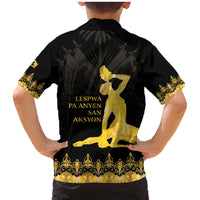 Haiti Neg Marron Gold Family Matching Mermaid Dress and Hawaiian Shirt Lespwa pa anyen san aksyon