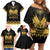 Haiti Neg Marron Gold Family Matching Off Shoulder Short Dress and Hawaiian Shirt Lespwa pa anyen san aksyon