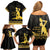 Haiti Neg Marron Gold Family Matching Off Shoulder Short Dress and Hawaiian Shirt Lespwa pa anyen san aksyon