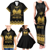 Haiti Neg Marron Gold Family Matching Tank Maxi Dress and Hawaiian Shirt Lespwa pa anyen san aksyon
