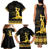 Haiti Neg Marron Gold Family Matching Tank Maxi Dress and Hawaiian Shirt Lespwa pa anyen san aksyon