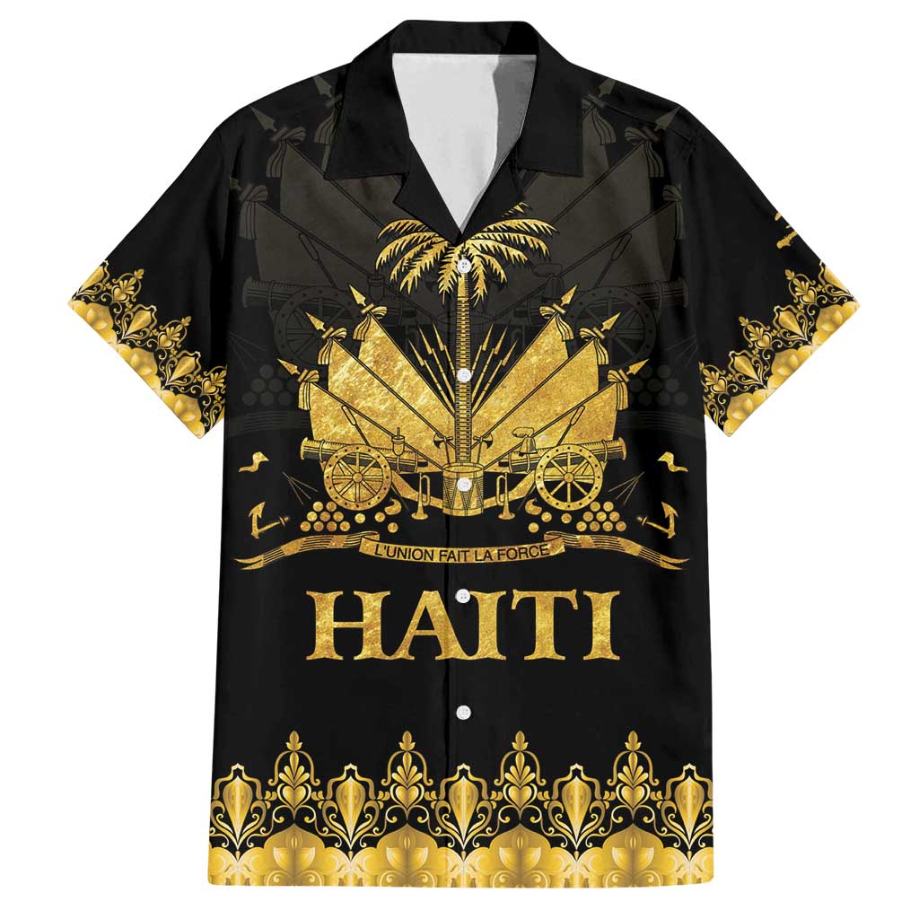 Haiti Neg Marron Gold Family Matching Tank Maxi Dress and Hawaiian Shirt Lespwa pa anyen san aksyon