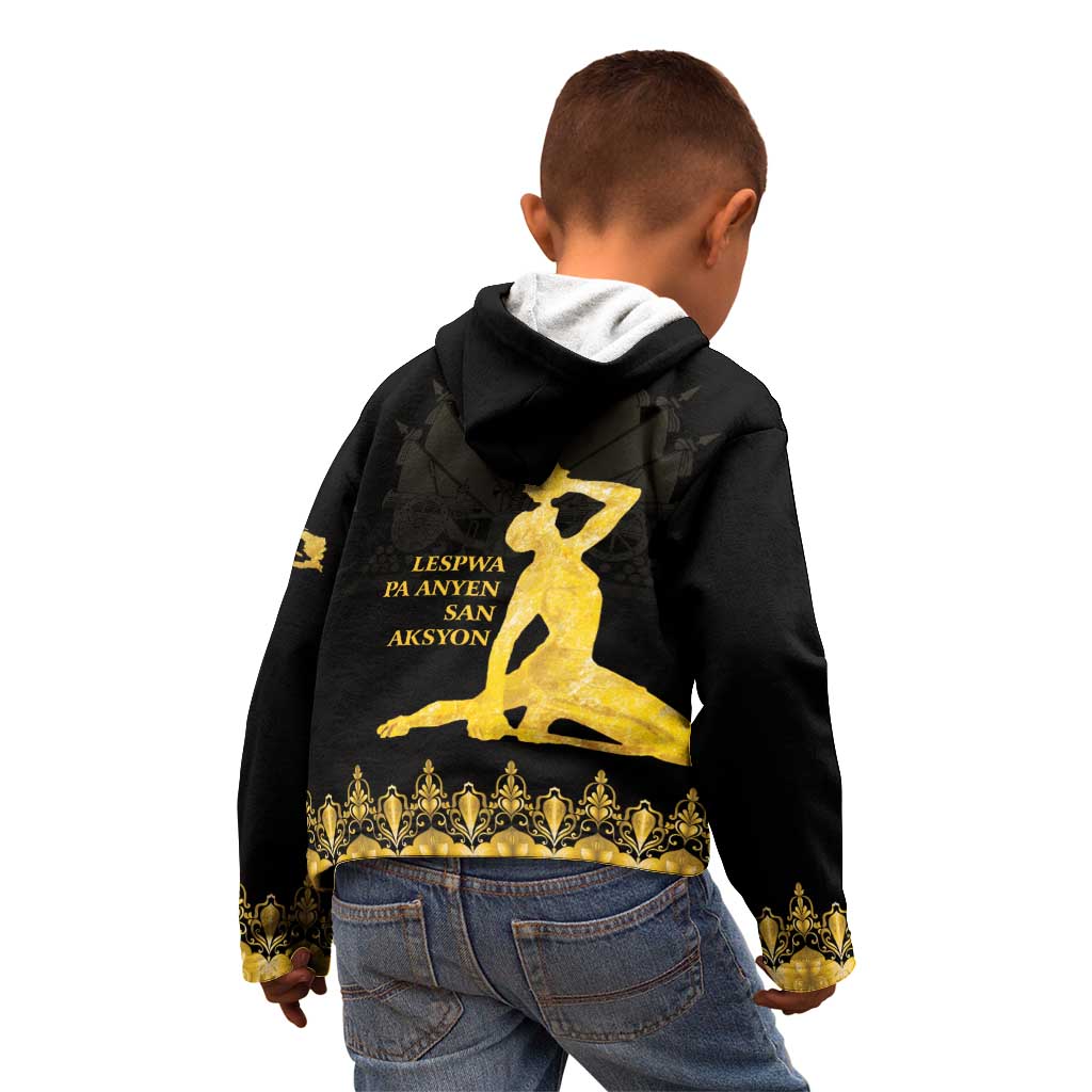 Haiti Neg Marron Gold Kid Hoodie Lespwa pa anyen san aksyon