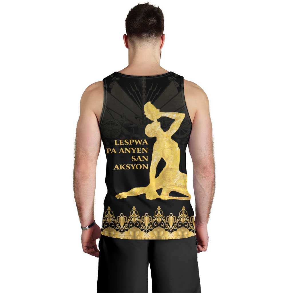 Haiti Neg Marron Gold Men Tank Top Lespwa pa anyen san aksyon LT01 - Polynesian Pride