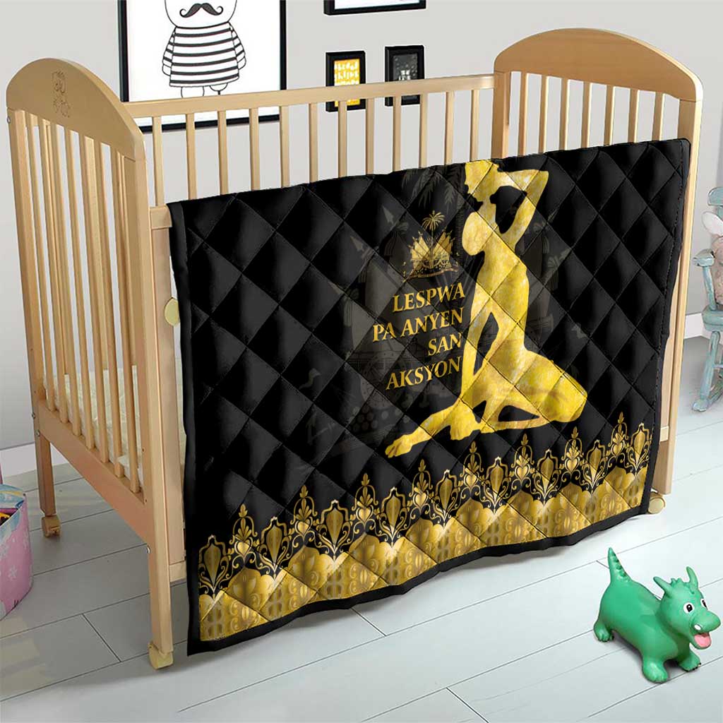 Haiti Neg Marron Gold Quilt Lespwa pa anyen san aksyon