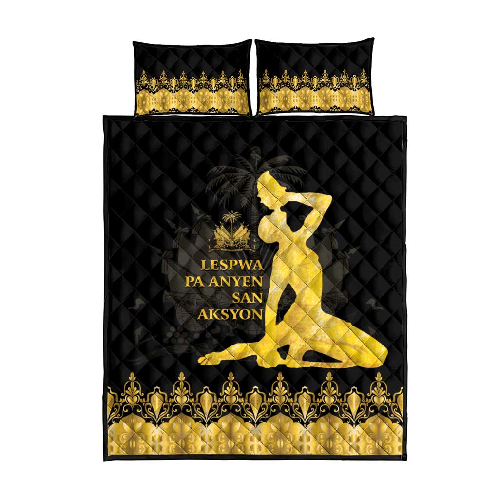 Haiti Neg Marron Gold Quilt Bed Set Lespwa pa anyen san aksyon LT01 - Polynesian Pride