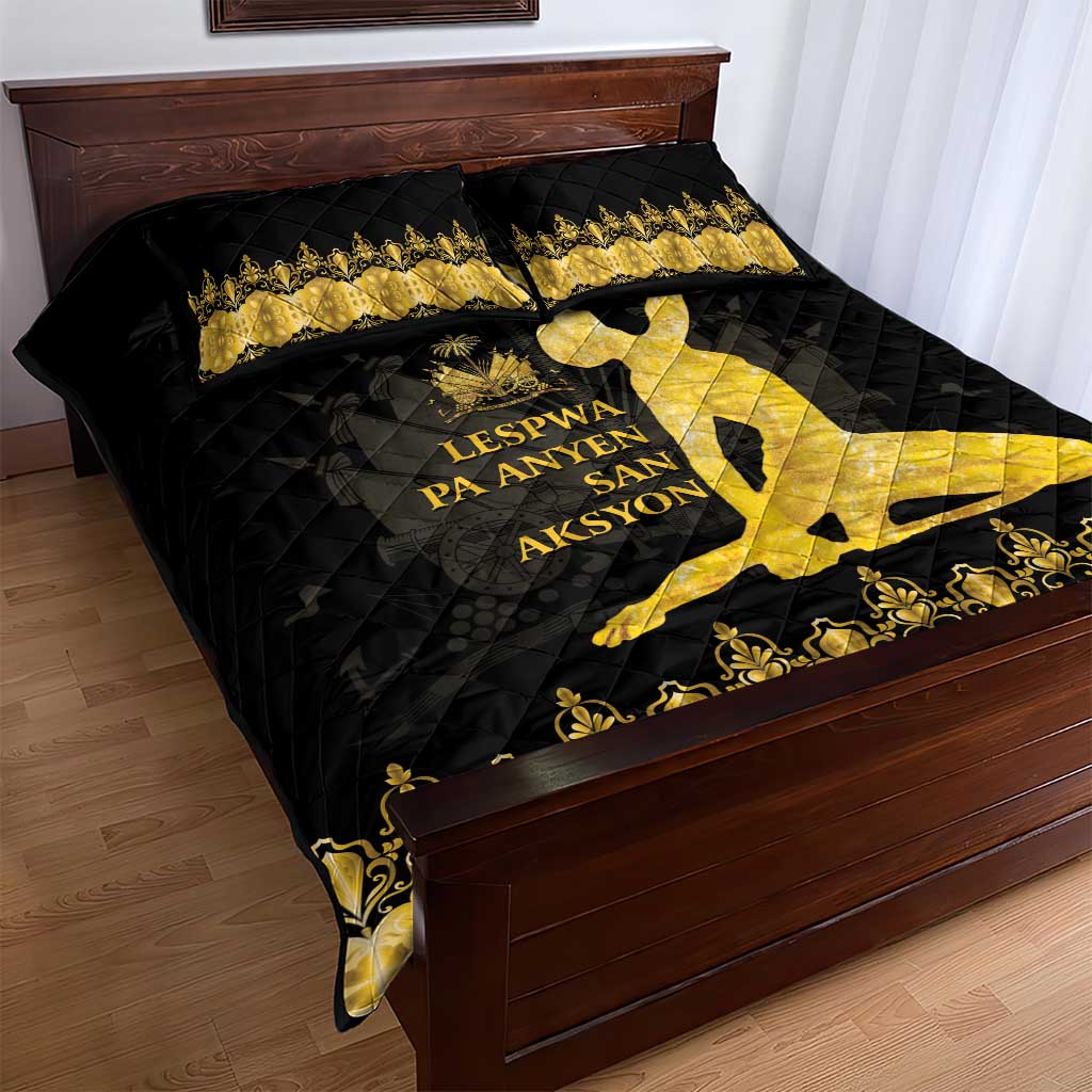 Haiti Neg Marron Gold Quilt Bed Set Lespwa pa anyen san aksyon LT01 - Polynesian Pride