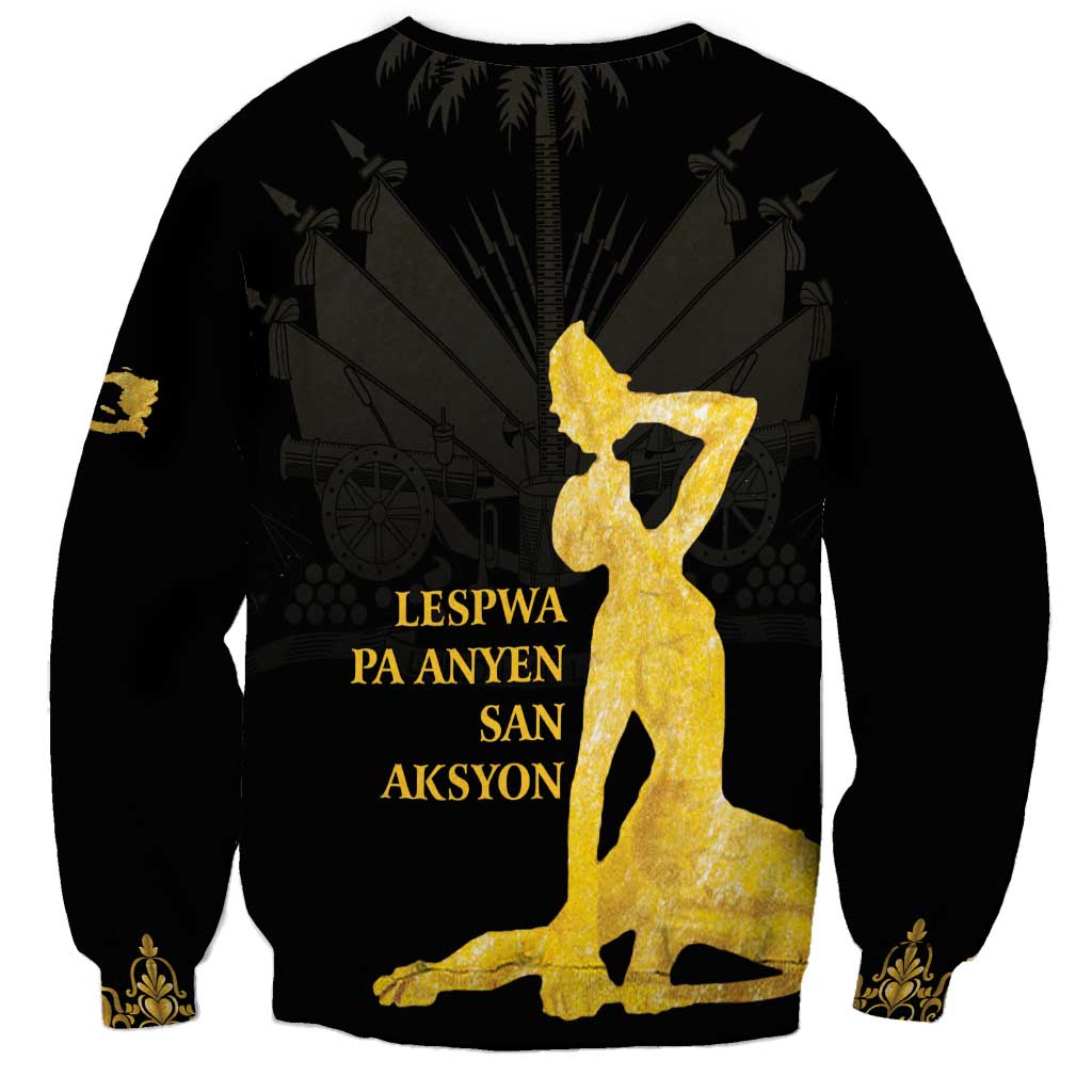Haiti Neg Marron Gold Sweatshirt Lespwa pa anyen san aksyon LT01 - Polynesian Pride