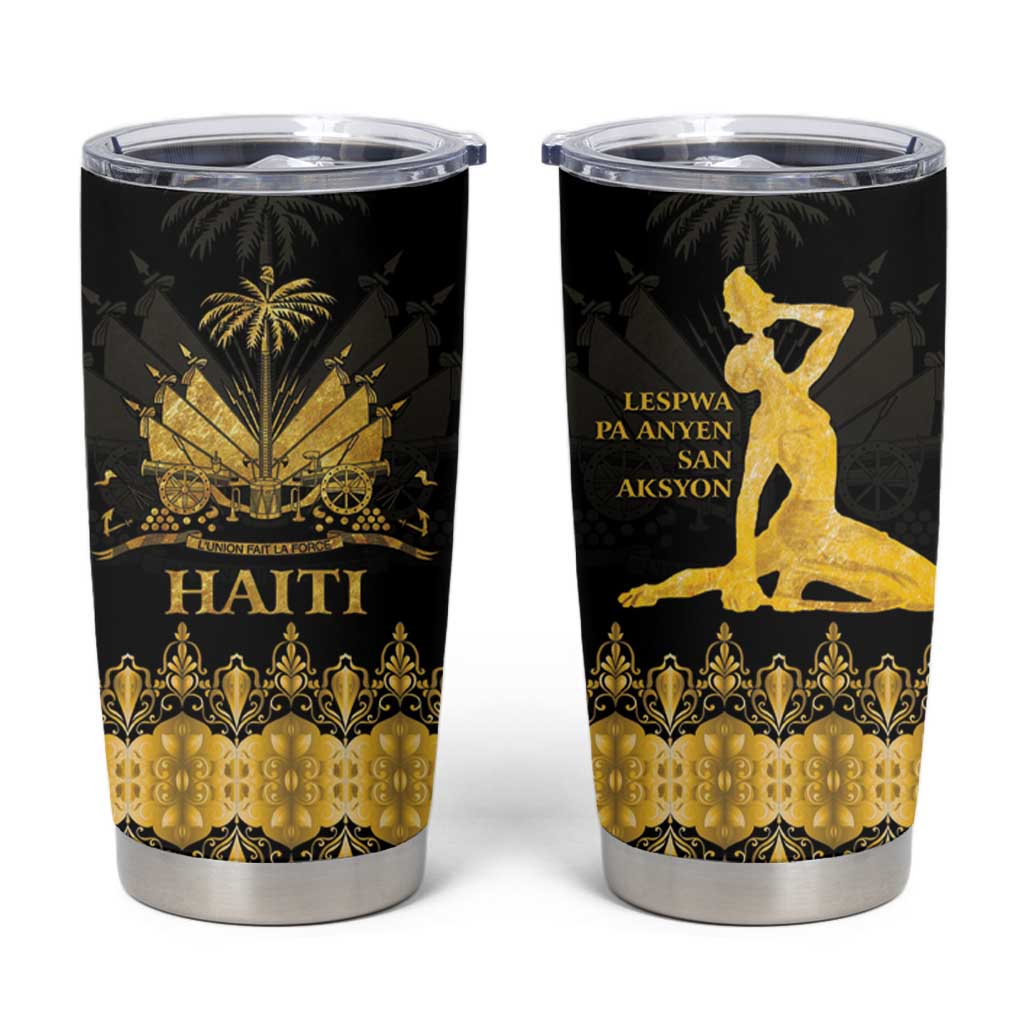 Haiti Neg Marron Gold Tumbler Cup Lespwa pa anyen san aksyon LT01 Gold - Polynesian Pride