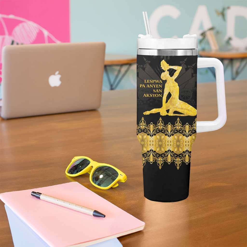 Haiti Neg Marron Gold Tumbler With Handle Lespwa pa anyen san aksyon