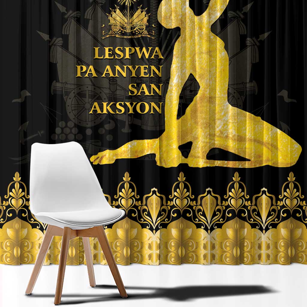 Haiti Neg Marron Gold Window Curtain Lespwa pa anyen san aksyon LT01 - Polynesian Pride