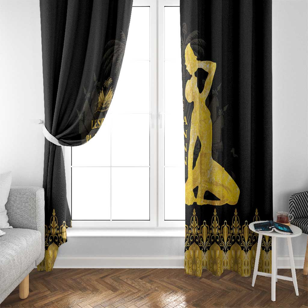 Haiti Neg Marron Gold Window Curtain Lespwa pa anyen san aksyon LT01 - Polynesian Pride