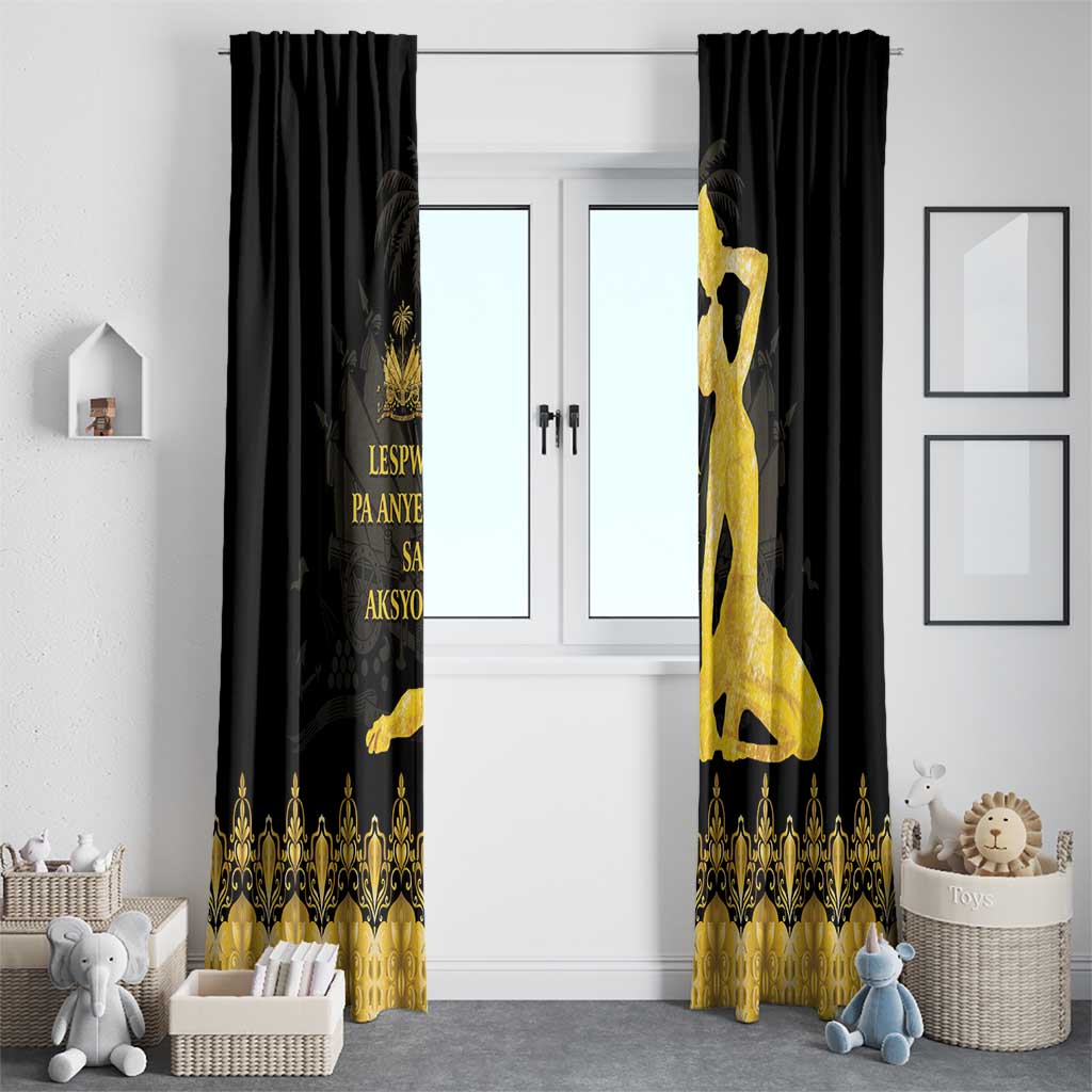 Haiti Neg Marron Gold Window Curtain Lespwa pa anyen san aksyon LT01 - Polynesian Pride