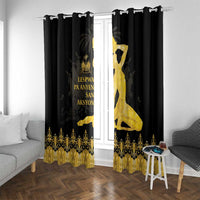 Haiti Neg Marron Gold Window Curtain Lespwa pa anyen san aksyon LT01 With Grommets Gold - Polynesian Pride