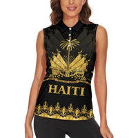 Haiti Neg Marron Gold Women Sleeveless Polo Shirt Lespwa pa anyen san aksyon