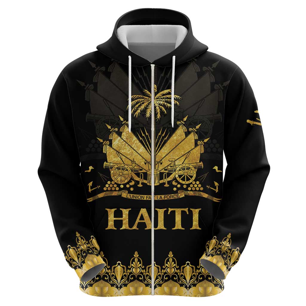 Haiti Neg Marron Gold Zip Hoodie Lespwa pa anyen san aksyon