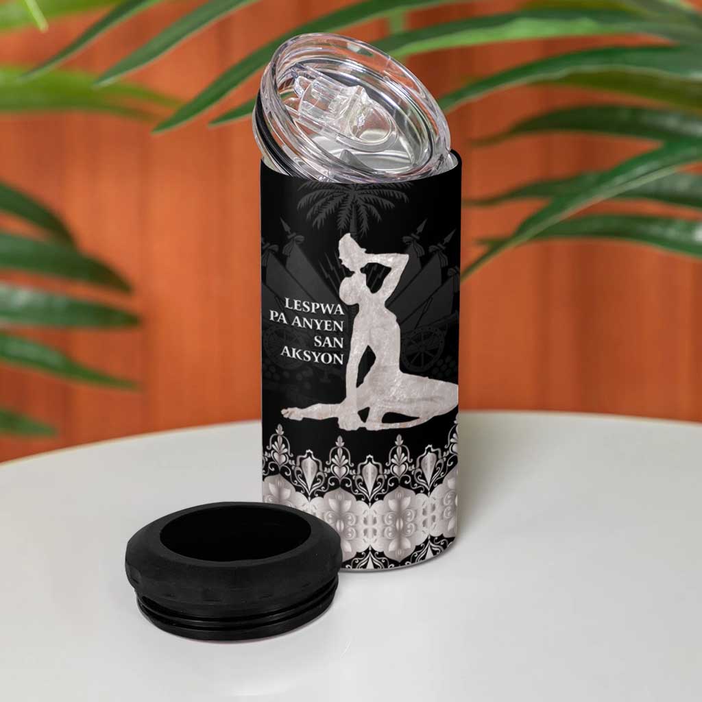 Haiti Neg Marron Silver 4 in 1 Can Cooler Tumbler Hope is Nothing Without Action LT01 - Polynesian Pride