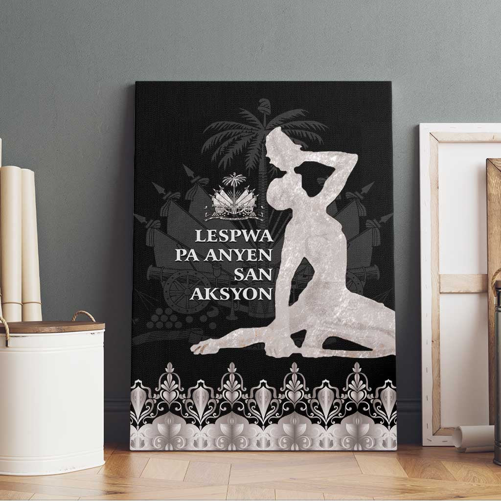 Haiti Neg Marron Silver Canvas Wall Art Hope is Nothing Without Action LT01 - Polynesian Pride