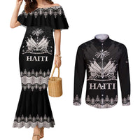 Haiti Neg Marron Silver Couples Matching Mermaid Dress and Long Sleeve Button Shirt Hope is Nothing Without Action LT01 Silver - Polynesian Pride