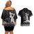 Haiti Neg Marron Silver Couples Matching Off Shoulder Short Dress and Hawaiian Shirt Hope is Nothing Without Action