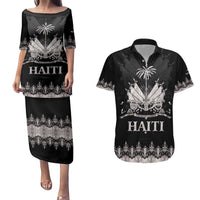 Haiti Neg Marron Silver Couples Matching Puletasi and Hawaiian Shirt Hope is Nothing Without Action LT01 Silver - Polynesian Pride