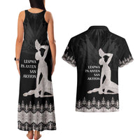 Haiti Neg Marron Silver Couples Matching Tank Maxi Dress and Hawaiian Shirt Hope is Nothing Without Action LT01 - Polynesian Pride