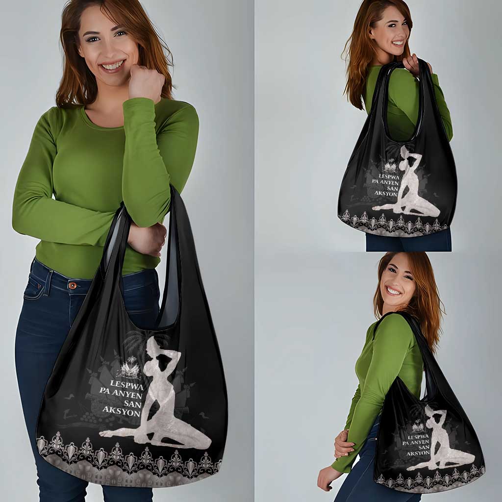 Haiti Neg Marron Silver Grocery Bag Hope is Nothing Without Action LT01 - Polynesian Pride