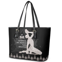 Haiti Neg Marron Silver Leather Tote Bag Hope is Nothing Without Action LT01 - Polynesian Pride