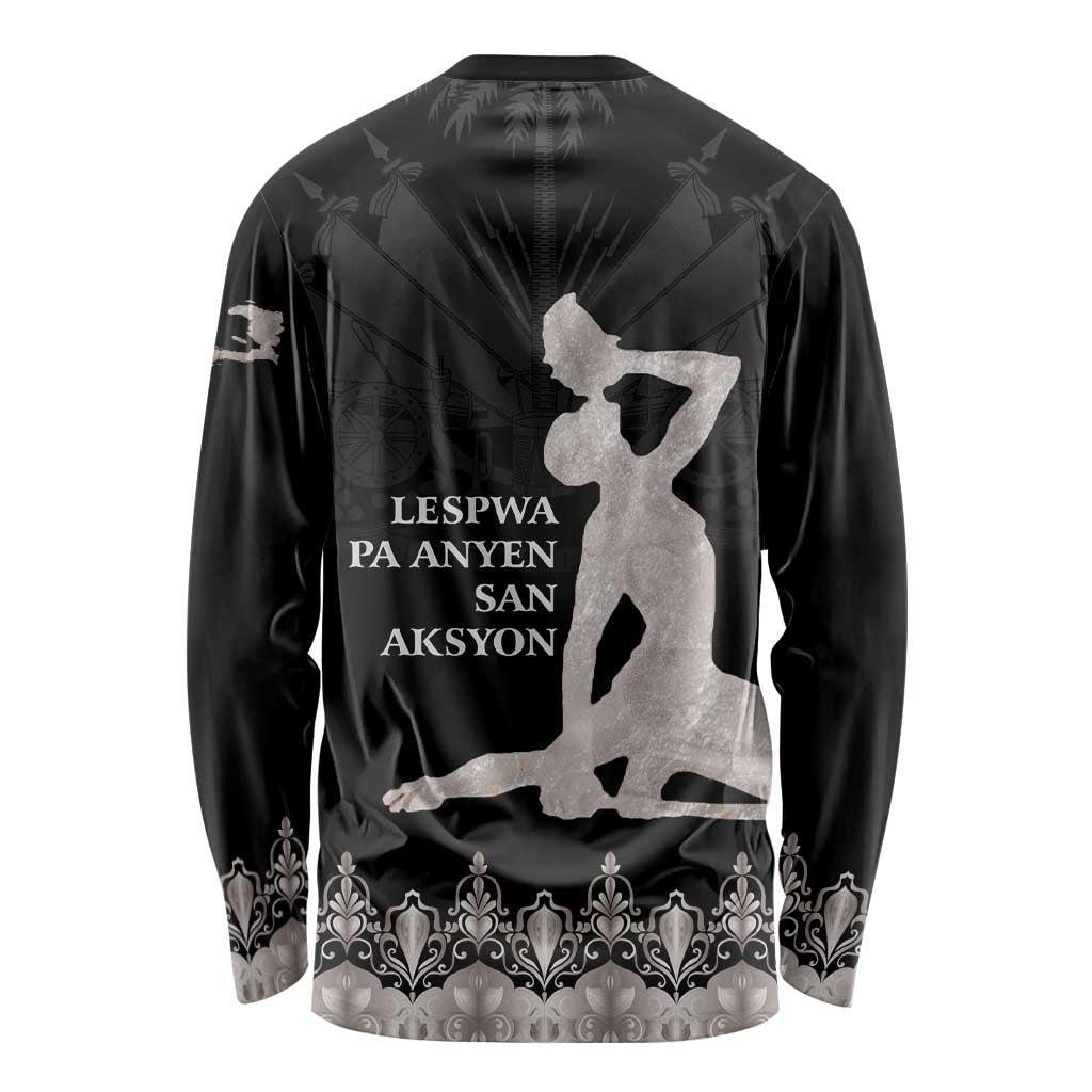 Haiti Neg Marron Silver Long Sleeve Shirt Hope is Nothing Without Action