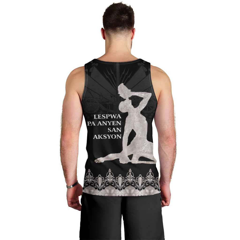 Haiti Neg Marron Silver Men Tank Top Hope is Nothing Without Action LT01 - Polynesian Pride
