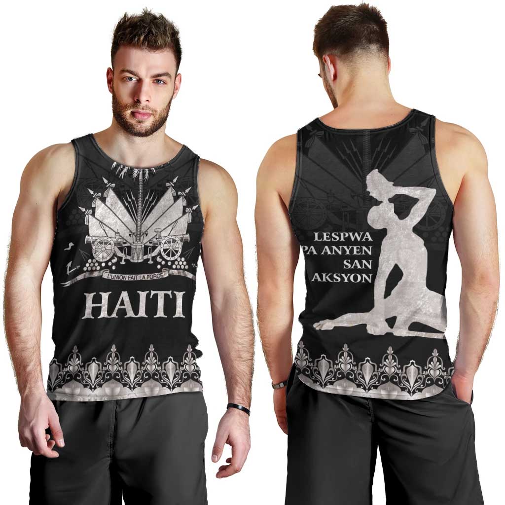 Haiti Neg Marron Silver Men Tank Top Hope is Nothing Without Action LT01 - Polynesian Pride