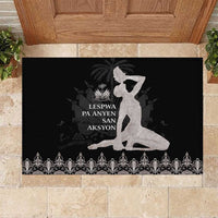 Haiti Neg Marron Silver Rubber Doormat Hope is Nothing Without Action LT01 Silver - Polynesian Pride
