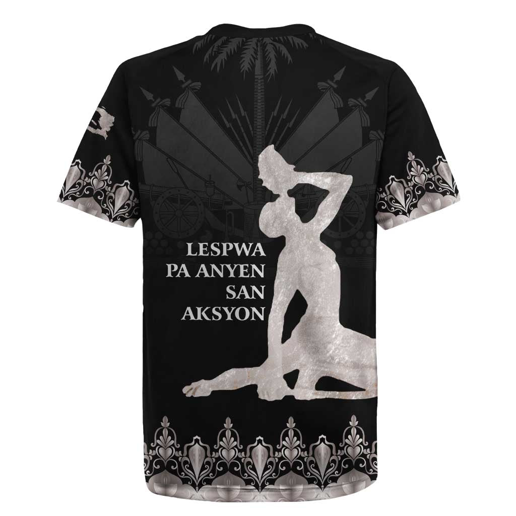 Haiti Neg Marron Silver Rugby Jersey Hope is Nothing Without Action LT01 - Polynesian Pride