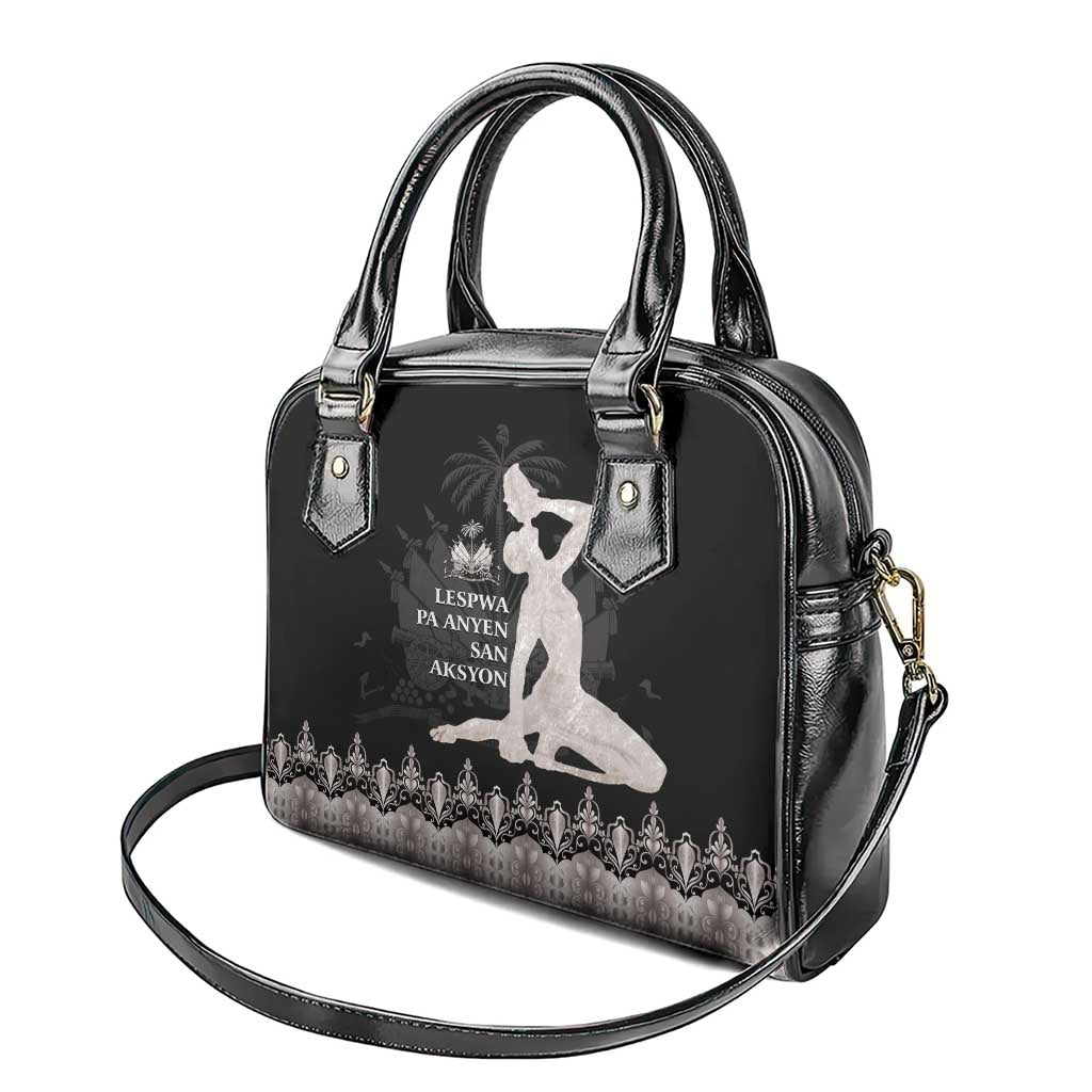 Haiti Neg Marron Silver Shoulder Handbag Hope is Nothing Without Action