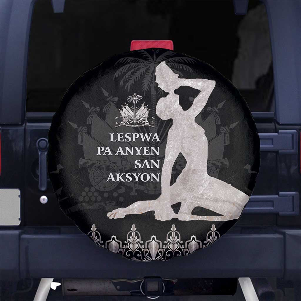 Haiti Neg Marron Silver Spare Tire Cover Hope is Nothing Without Action LT01 - Polynesian Pride