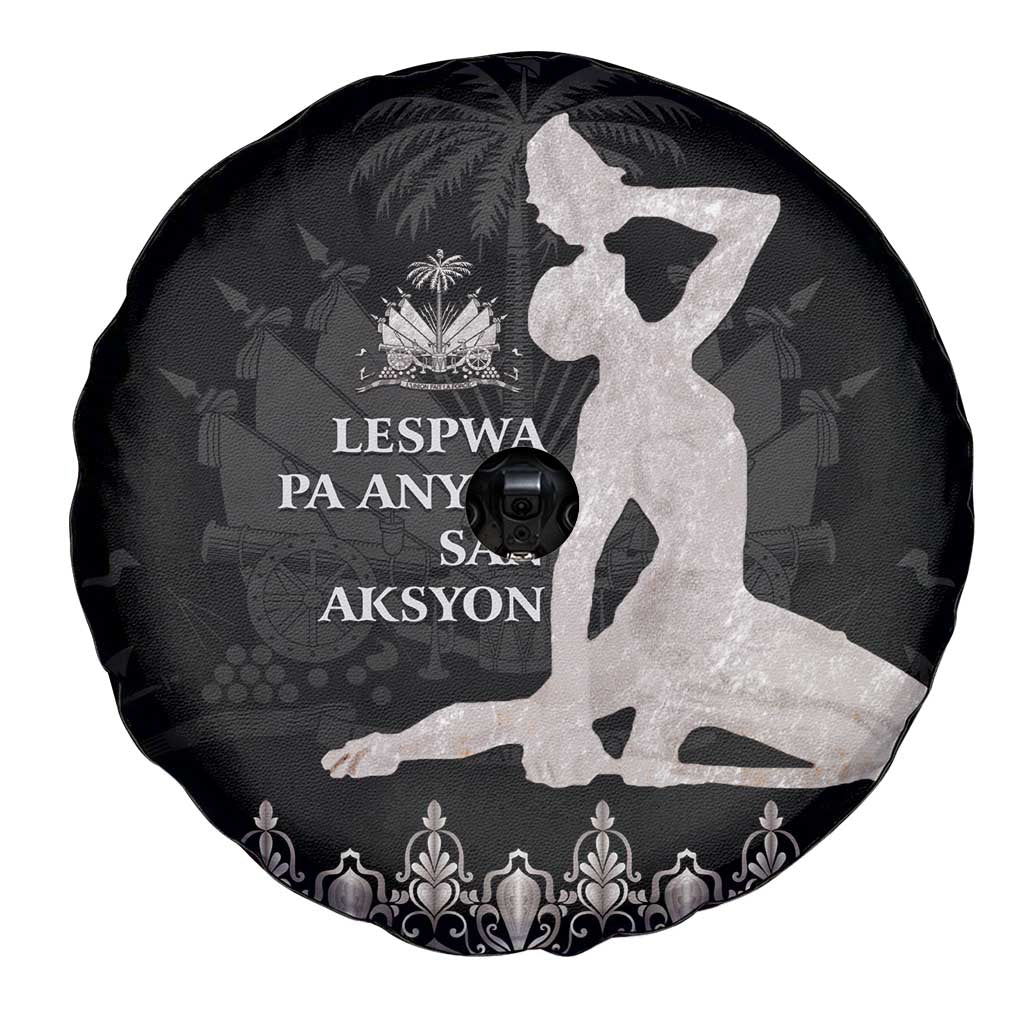 Haiti Neg Marron Silver Spare Tire Cover Hope is Nothing Without Action LT01 - Polynesian Pride